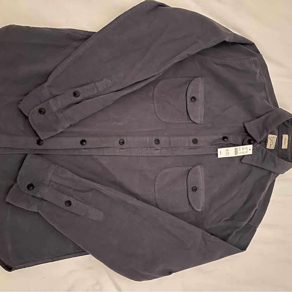 NWT J. Crew Men's Gray Garment-dyed corduroy workshirt - Picture 4 of 6